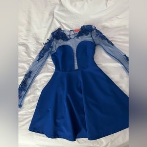 flattering blue dress